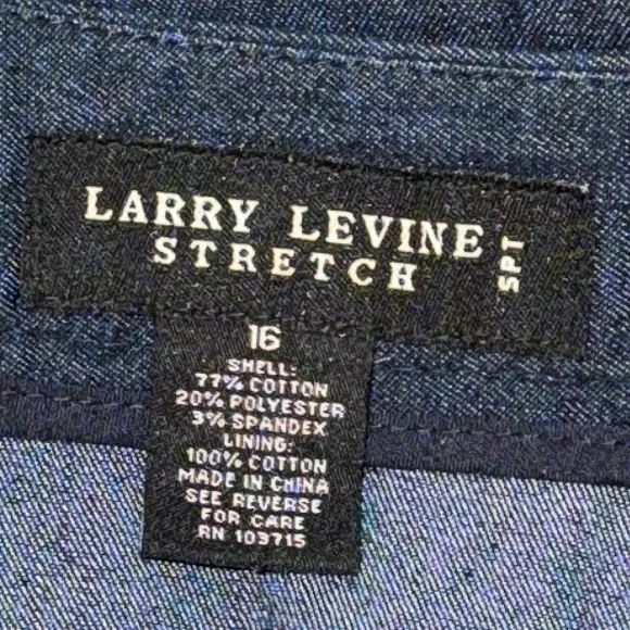 Larry Levine Stretch Denim Blue Tiered Pencil Skirt Women’s 16 - Picture 4 of 4
